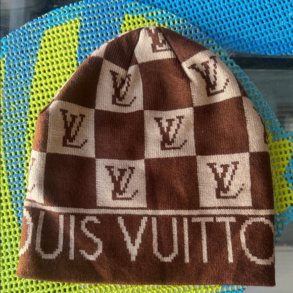 Louis Vuitton Checkered Brown and Cream Hat - Picture 1 of 4